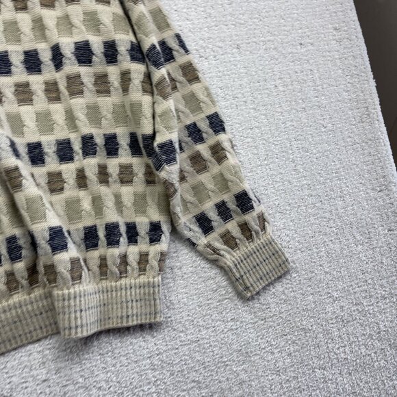VTG 90s Arnold Palmer Earth Tone 3D Cable Knit Style Sweater Size XL Canada made - Picture 14 of 15